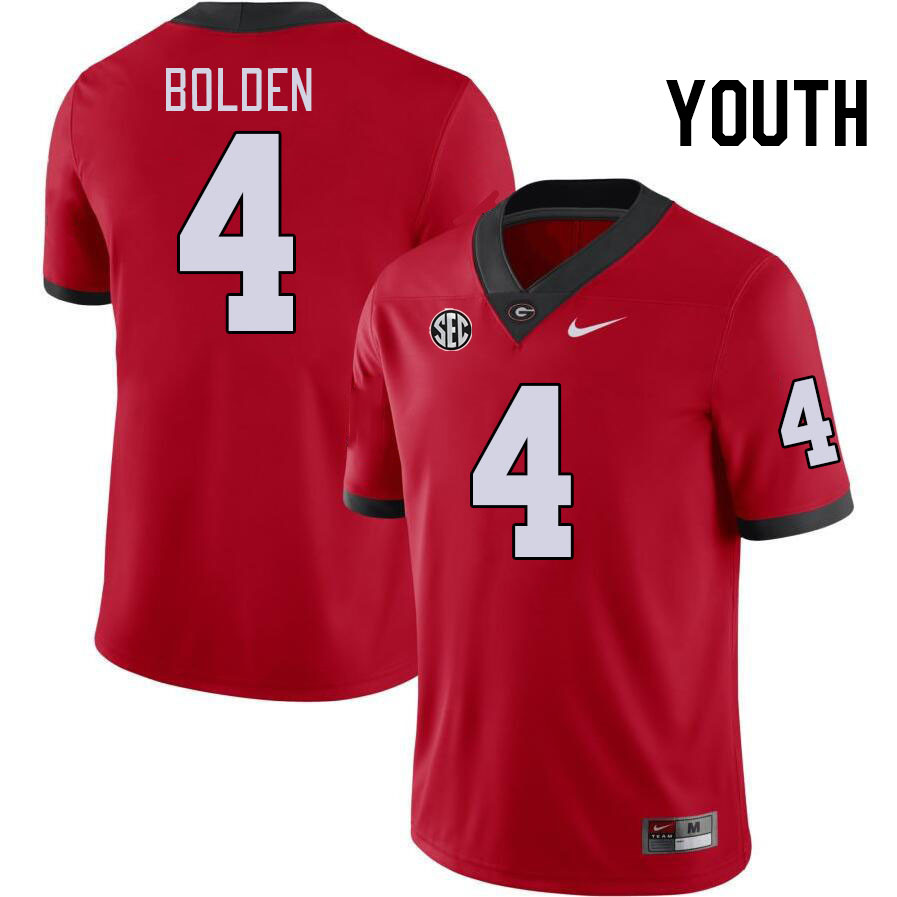 Youth #4 KJ Bolden Georgia Bulldogs College Football Jerseys Stitched-Red